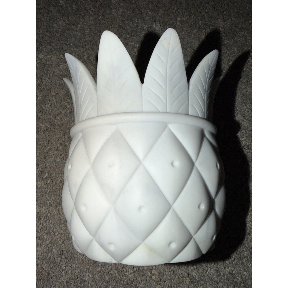 Bath & Body Works Faux Marble Pineapple Candle Stand Holder 2 Way Off White Grey